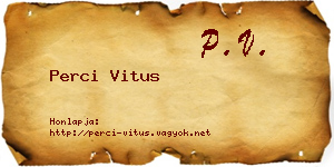 Perci Vitus névjegykártya